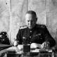 Начальник ВВС ВМФ СССР Маршал авиации С.Ф. Жаворонков в своем кабинете за работой Фото