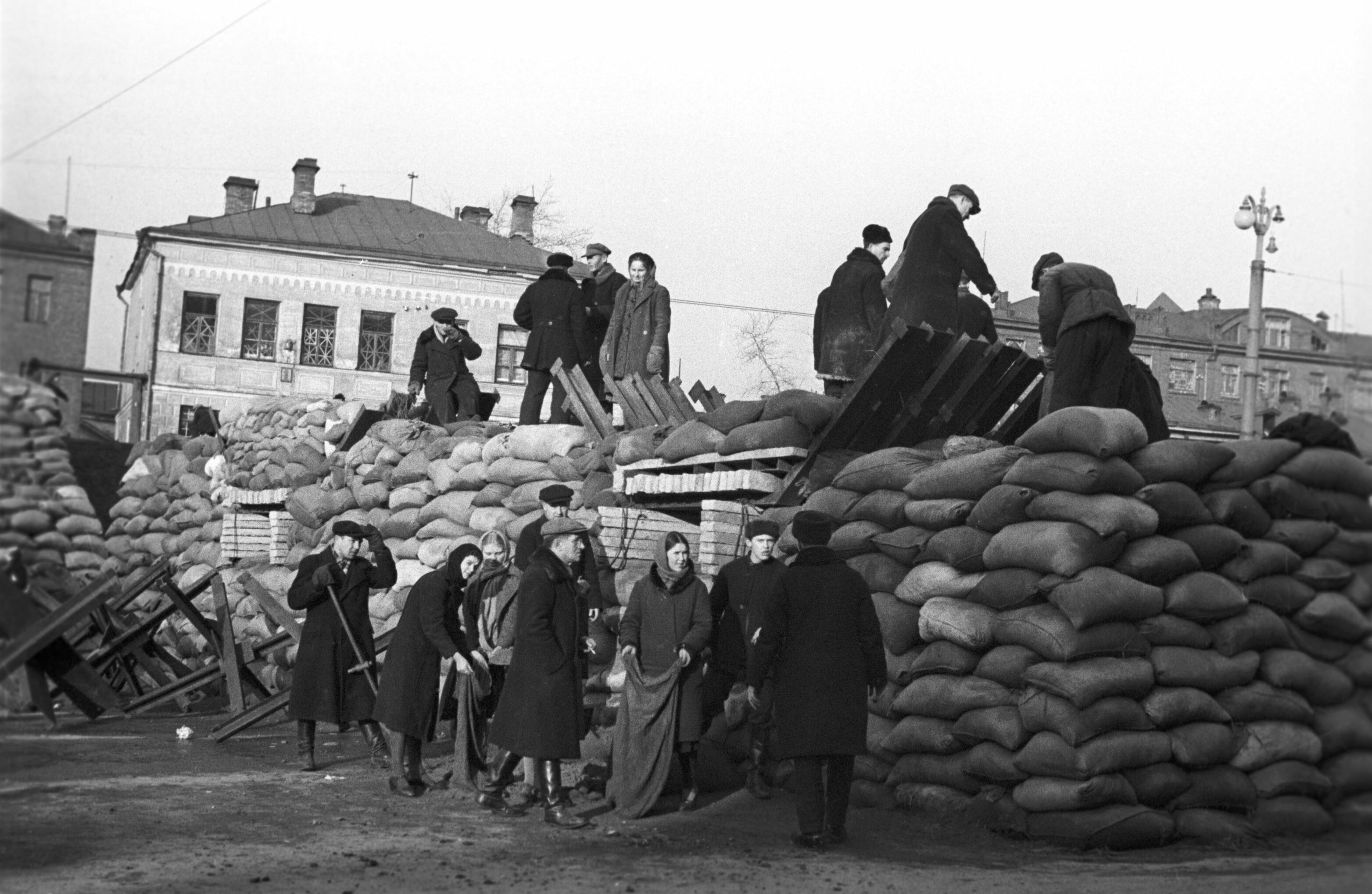 Баррикады на улицах Москвы 1941