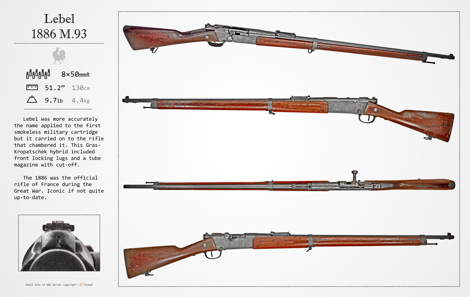 France Rifle 1886 Lebel Mle1886 M93.