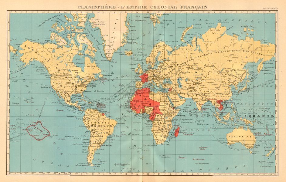 Французская колониальная империя карта