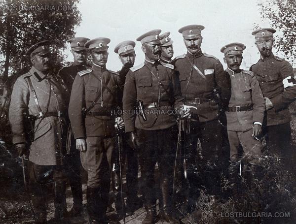  Иван Колев и щаба на Първа конна дивизия при с. Геринджек, 1916 г.