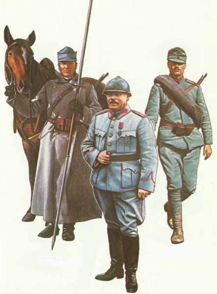 Soldiers Romania 1916 1918. Cavalryman, Staff Officer, Infantryman