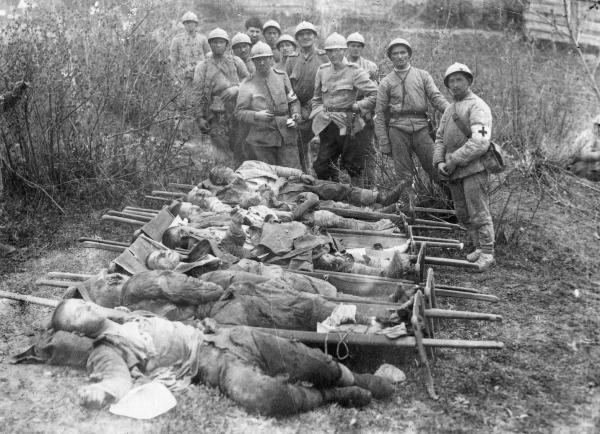 dead romanian sodiers of regiment 11 siret world war one ww1