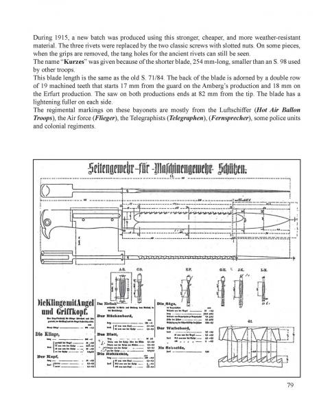 Чертёж укороченного штыка обр. 1898 года (Kurzes Seitengewehr 1898, kS98) 01