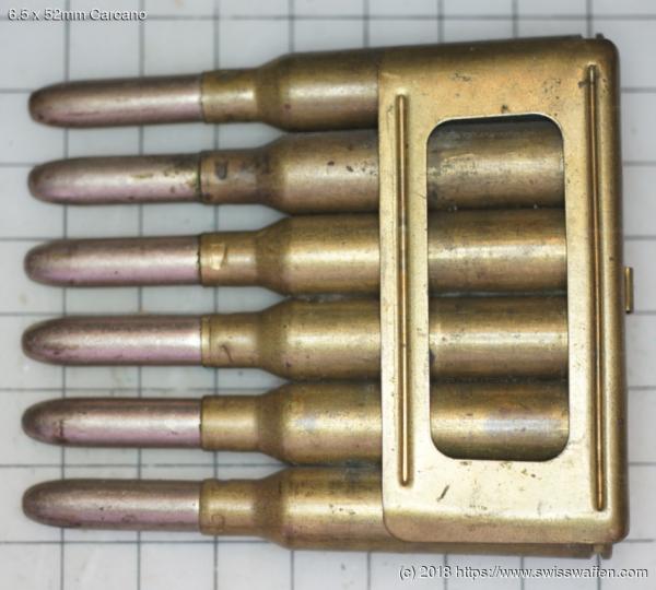  на 6 патронов калиба 6,5 мм к итальянской винтовке Каркано обр. 1891 года 02