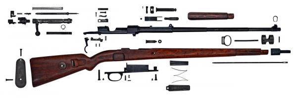  укороченная винтовка Mauser 98k (разобранная) 01