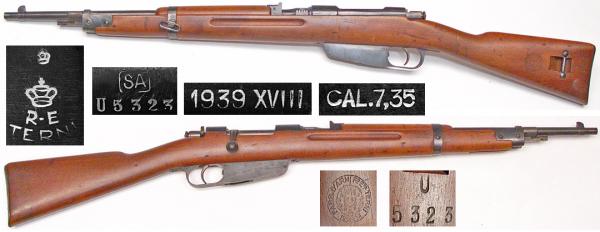 7,35 мм итальянская укороченная винтовка Каркано обр. 1938 года 01
