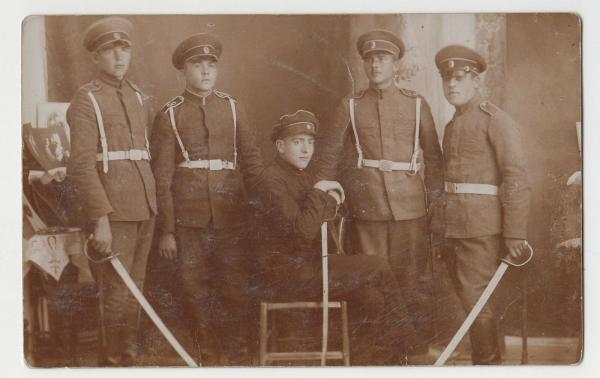 Bulgarian ww1 Military Cavalrymen Pose w Swords Vintage Orig