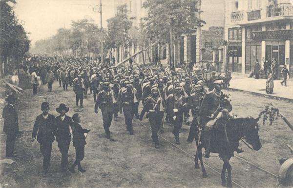 6th Infantry Regiment (Bulgaria) leaving Sofia, WWI (1915 год)