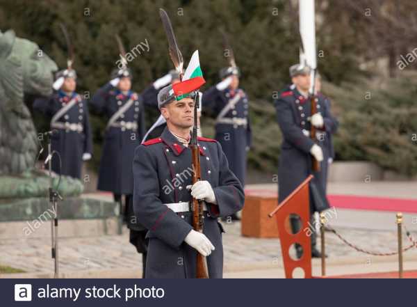 sofia bulgaria march 03 2020 parade marking the liberation of bulgaria from the ottoman yoke liberation day on monument of the 