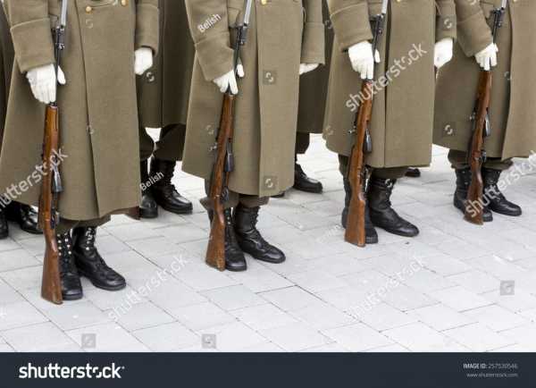 stock photo bulgarian troopers are standing in lines during a rehearsal 257530546
