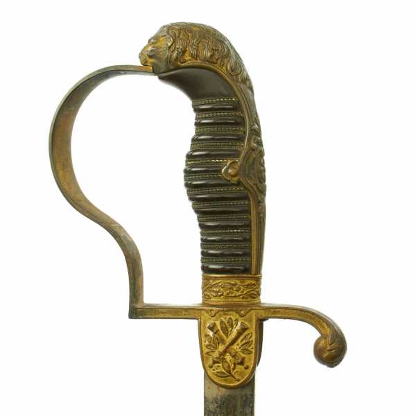 123 Original Imperial German WWI Artillery Officer's Lion Head Sword by Weyersberg Kirschbaum & Cie