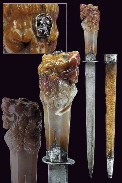 139 Dagger with carved Jade grip, Italy, ca. 17th century