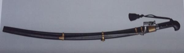  русская солдатская азиатского обр. 1834 года 00. Ножны со штыком. Кожаный темляк