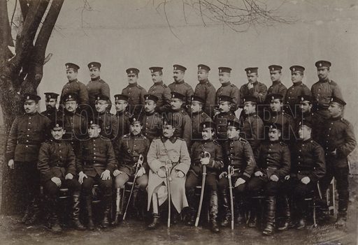 Group portrait of Bulgarian army officers early 20th Century