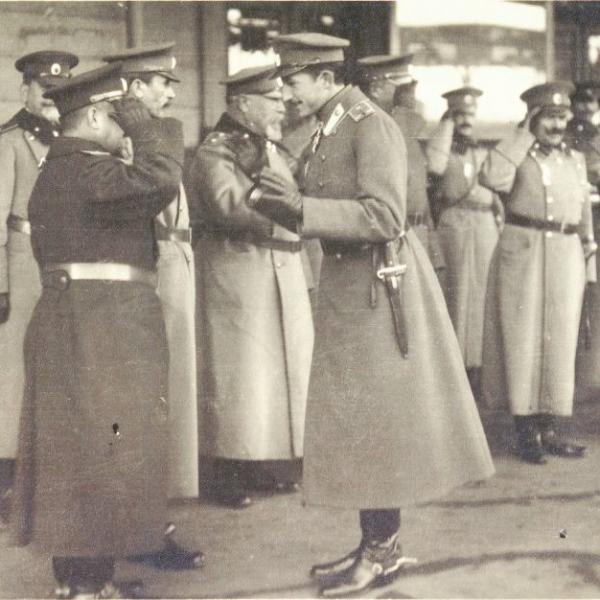 Crown Prince Boris and Bulgarian Generals Nikola Zhekov, Hristo Lukov and Georgi Todorov, 1918