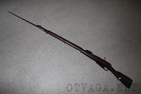 7,62 мм русская драгунская винтовка обр. 1891 1910 года с прицелом системы Коновалова с примкнутым штыком 02