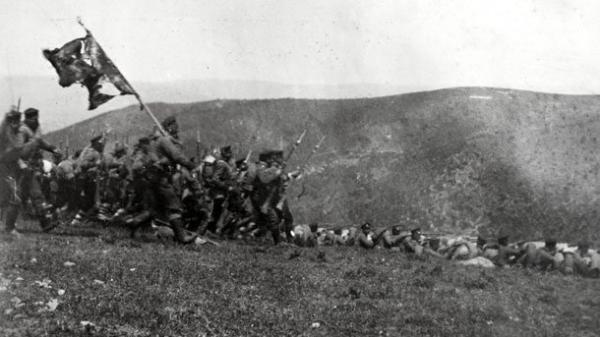  пехота в атака край Люлебургас, 1912 г.