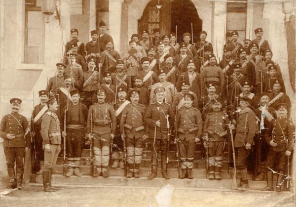  на 7 рилска дивизия, ноември 1912 година пред околийското управление в Мехомия