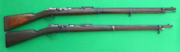  и немецкая винтовки в сравнении. Турецкий Маузер М1887 чуть короче и легче немецкого Маузера М1871 84 (01)