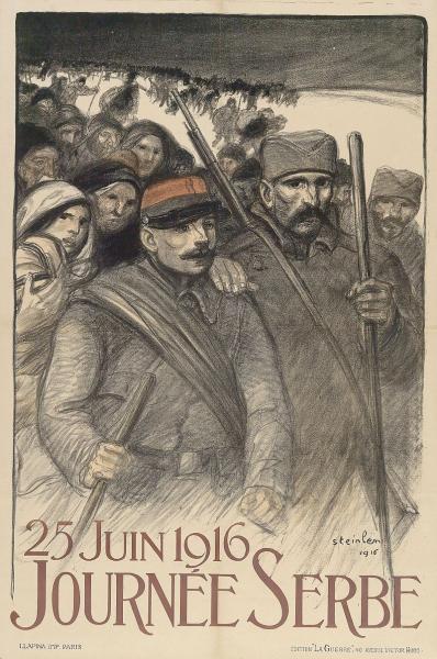 Serbia Day, organized in Paris for the benefit of the Serbian Relief Fund on 25 June 1916. Poster by Theophile Alexandre Steinlen