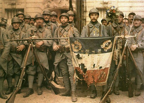 The 114th infantry in Paris, WWI. 14th July 1917