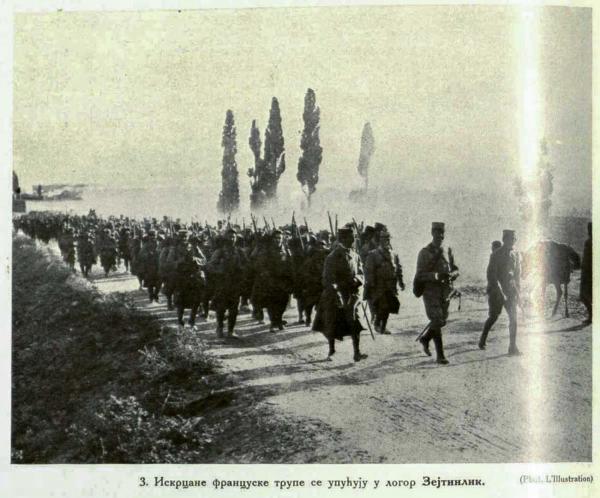 13 Disembarked french troops are directed towards the camp in Zeitinlik French army Macedonian Front WW1