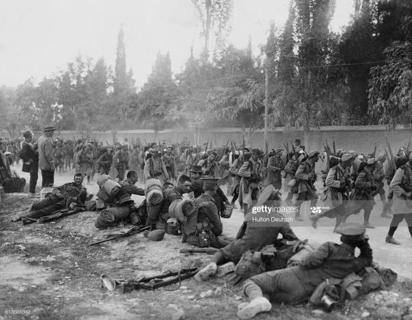 British and French soldiers near Salonika, Greece, World War One, 1915 (2)