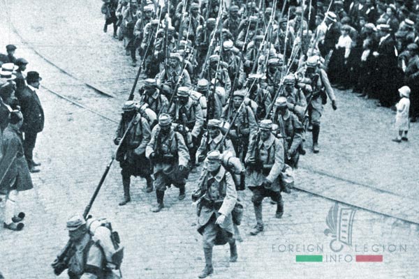 French troops march across Salonika, October 1915