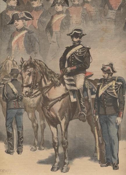 La nouvelle tenue des gendarmes   Supplément illustré du petit journal 13 septembre 1896