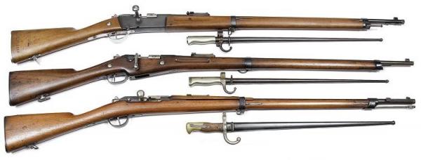  винтовки ПМВ. Лебеля M1886 93, Бертье M1907 15, Гра Mle 1874 M80 M14